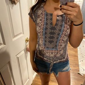 lucky Brand tie front shirt. New with tags